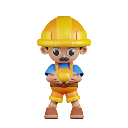 Builder Holding Something  3D Icon