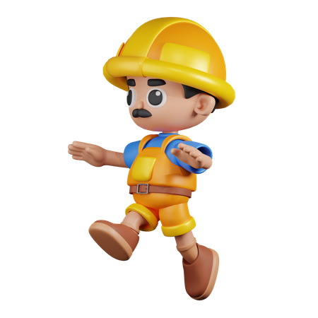 Builder Jumping  3D Icon