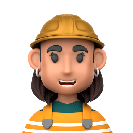 Builder Woman  3D Icon