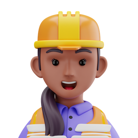 Builder Woman  3D Icon