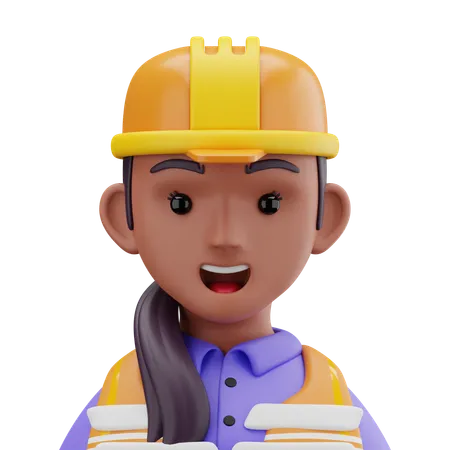 Builder Woman  3D Icon