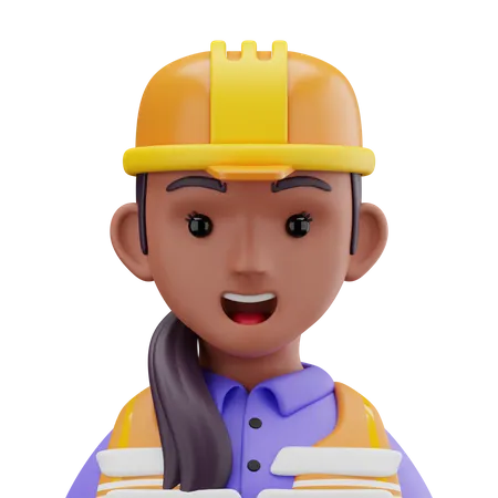 Builder Woman  3D Icon