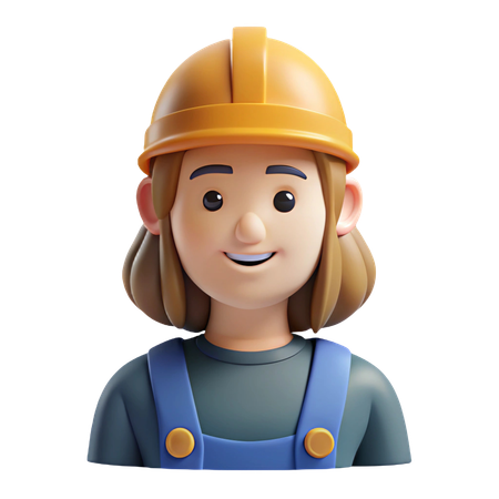 Builder Woman Avatar  3D Icon