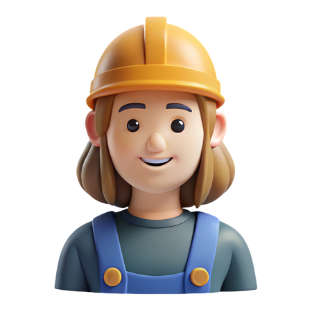 Builder Woman Avatar  3D Icon