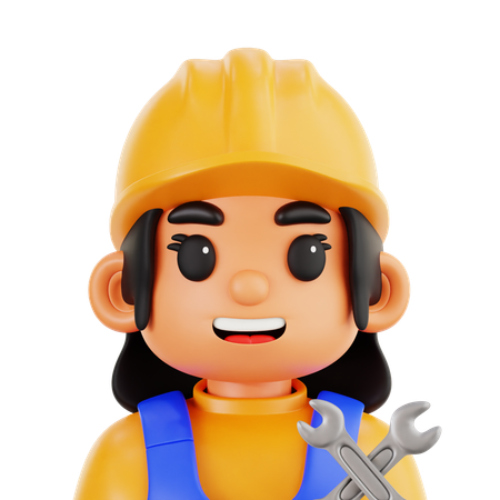 Builder Women  3D Icon