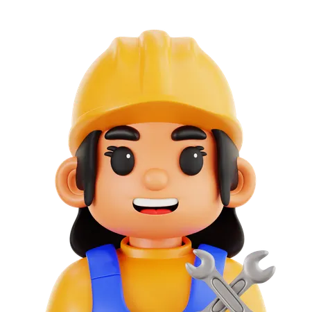 Builder Women  3D Icon