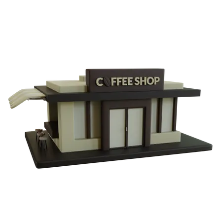 3 D Coffee Shop Illustration 3D Icon
