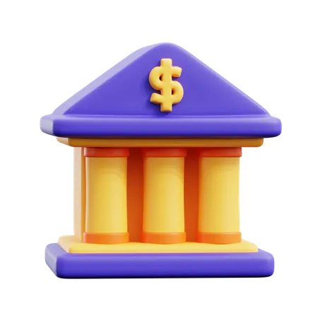 Building Bank  3D Icon