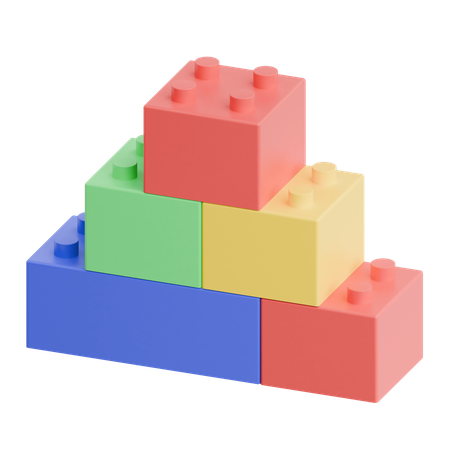 Building Blocks Stacked  3D Icon