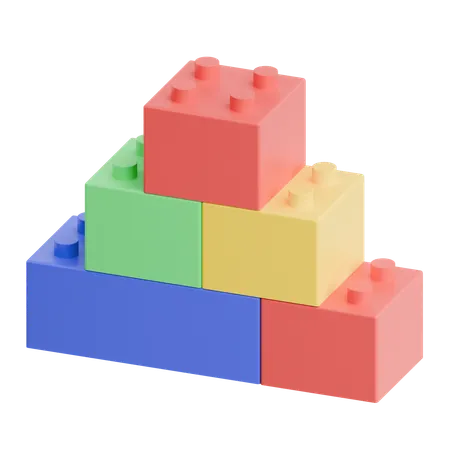 Building Blocks Stacked  3D Icon