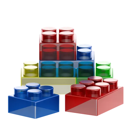 Building Blocks Stacked for Creative Play  3D Icon