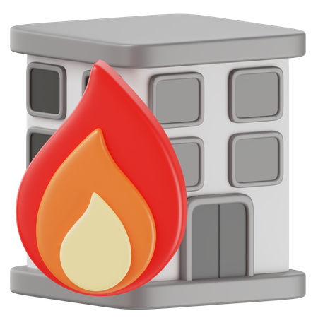 Building Burning  3D Icon