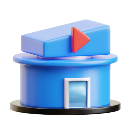 Building Cinema  3D Icon