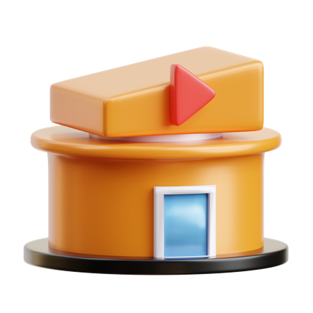 Building Cinema  3D Icon