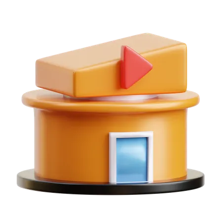 Building Cinema  3D Icon