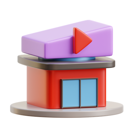 Building Cinema  3D Icon