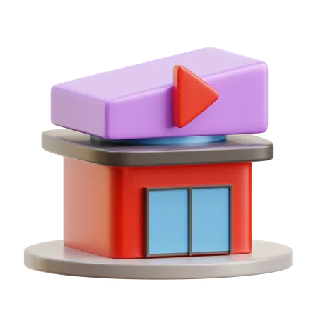 Building Cinema  3D Icon