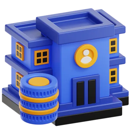 Building Data  3D Icon