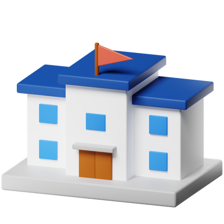 Building School  3D Icon