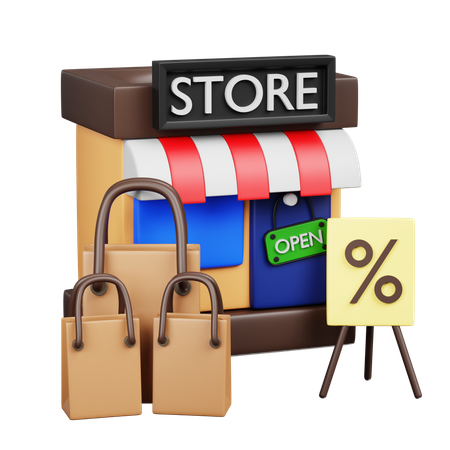 Building Store  3D Icon