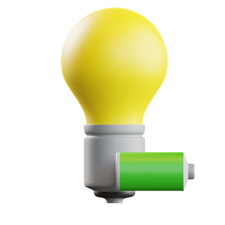 Bulb Battery  3D Icon