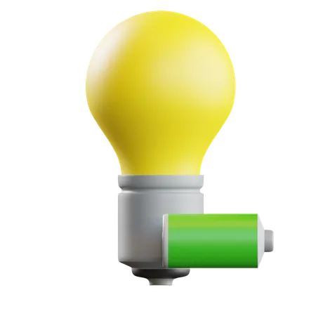 Bulb Battery  3D Icon