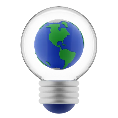 Bulb Earth  3D Icon