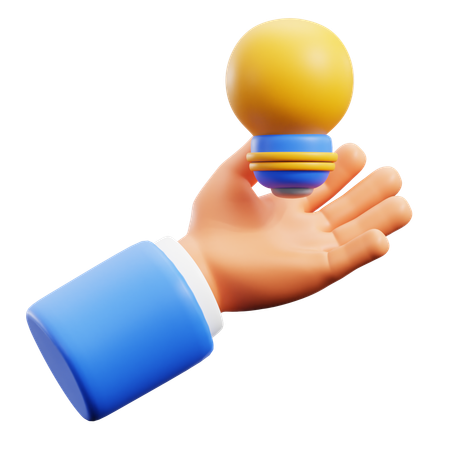 Bulb Holding Hand Gestures  3D Icon