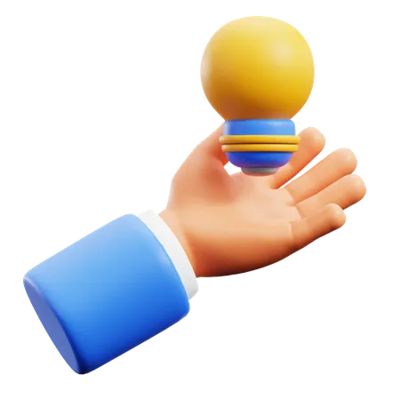 Bulb Holding Hand Gestures  3D Icon