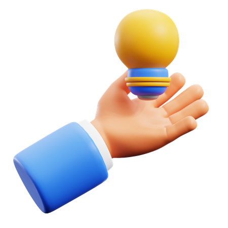 Bulb Holding Hand Gestures  3D Icon