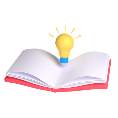 Bulb on Book  3D Icon