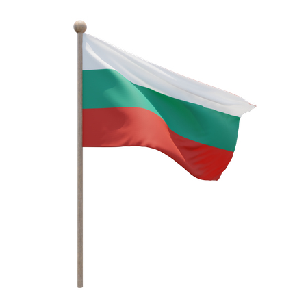 Bulgaria Flag Pole 3D Illustration