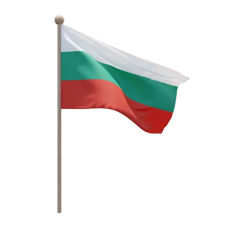 Bulgaria Flag Pole 3D Illustration