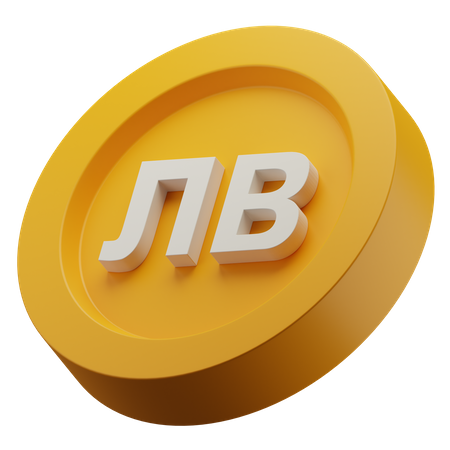 Bulgarian Lev Gold Coin  3D Icon