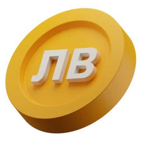 Bulgarian Lev Gold Coin  3D Icon