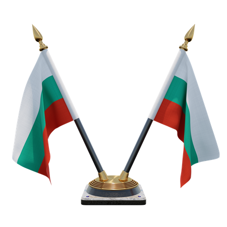 Bulgarien Doppel-Tischflaggenständer  3D Flag