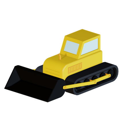Bull Dozer 3D Icon