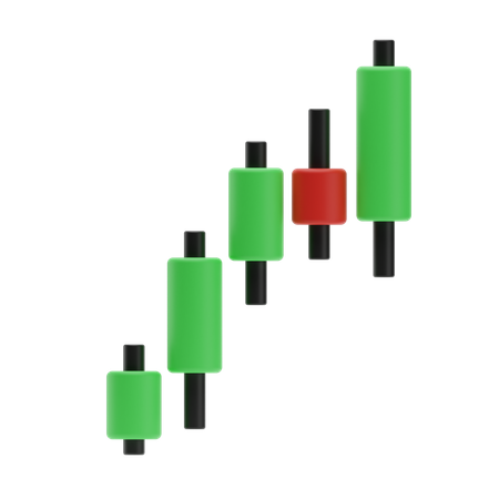 Bull Market Candle Stick  3D Icon