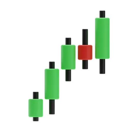 Bull Market Candle Stick  3D Icon