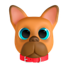 french bulldog emoji 3d