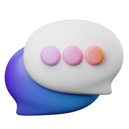 Chat à bulles  3D Illustration