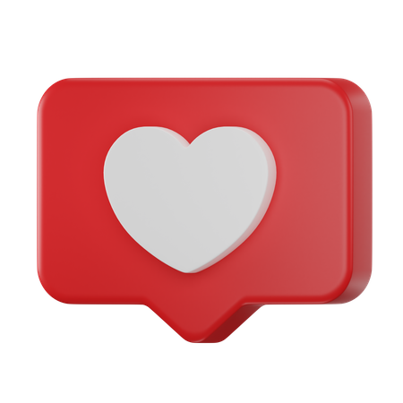 Bulle chat amour forme de coeur  3D Icon