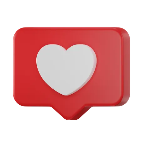 Bulle chat amour forme de coeur  3D Icon