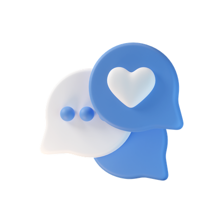 Bulle de discussion d'amour  3D Icon