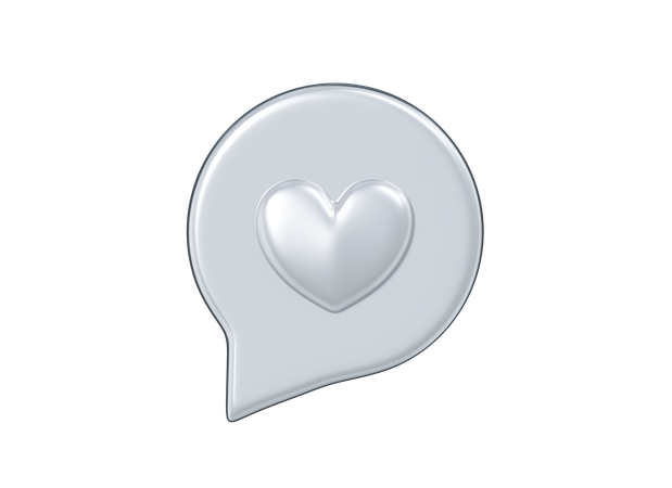 Bulle de dialogue argentée comme  3D Icon