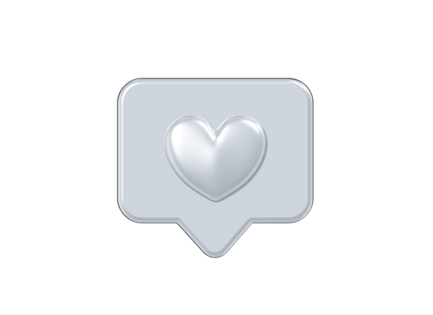 Bulle de dialogue argentée comme  3D Icon