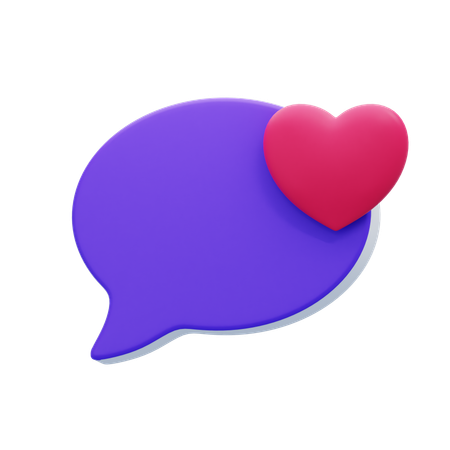 Bulle de discussion d'amour  3D Icon