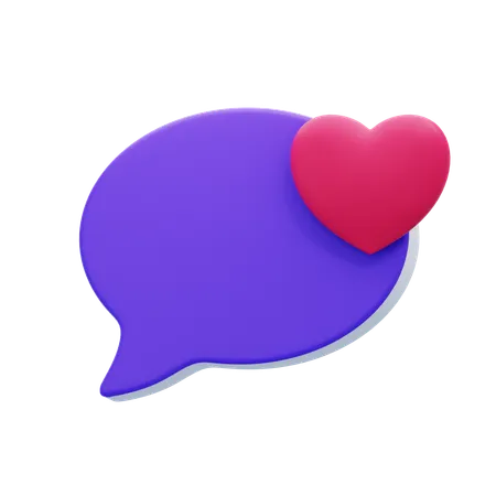 Bulle de discussion d'amour  3D Icon