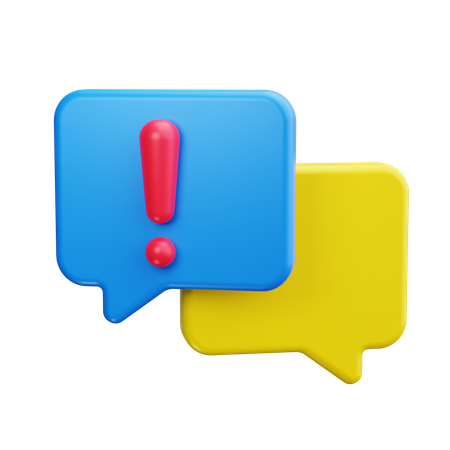 Bulle de dialogue avec point d'exclamation  3D Icon