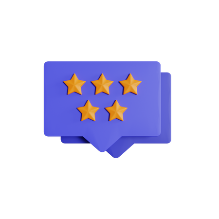 Bulle de discussion d'évaluation cinq étoiles  3D Icon